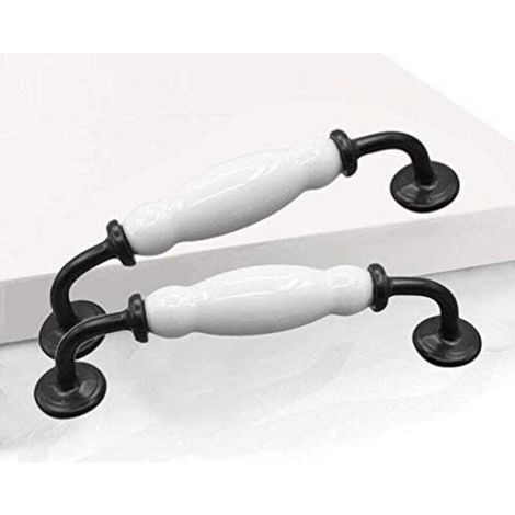 Maniglie per mobili ad arco in metallo – Set da 2, fissaggio offset 32 mm, finitura argento, per mobili, cassetti e ante