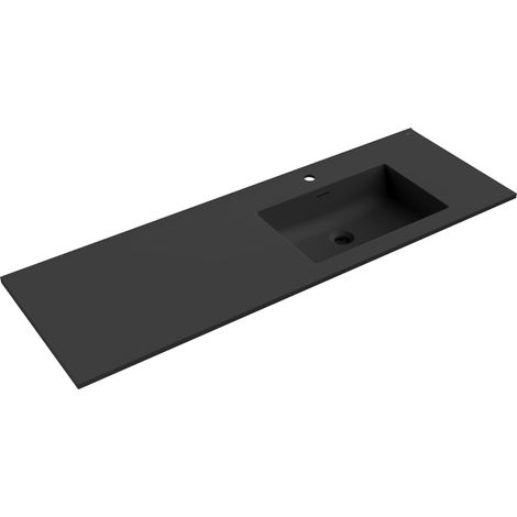 Mexen Otis lavabo empotrado en encimera derecha 141 x 46,5 cm, negro mate - 25181471P (1/3)
