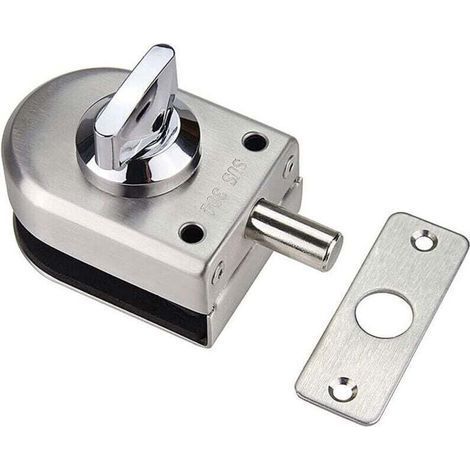 Anti-furnishing safety lock for glass door, stainless steel hook of 8-12 mm, opening and closing function, for bathroom, office, hotel, home (1/4)