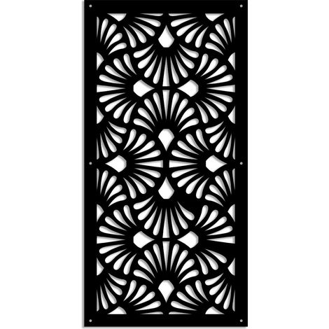 EVENTAILS - Panneau ajouré en PVC - Brise-soleil - Couleur : noir - Dimension : 50x150 cm