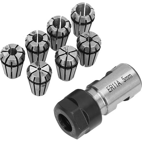 Ensemble de 7 tiges d'extension pour porte-arbre moteur ER11 de 5 mm et de pinces à ressort ER11 de 1 à 7 mm (1/5)