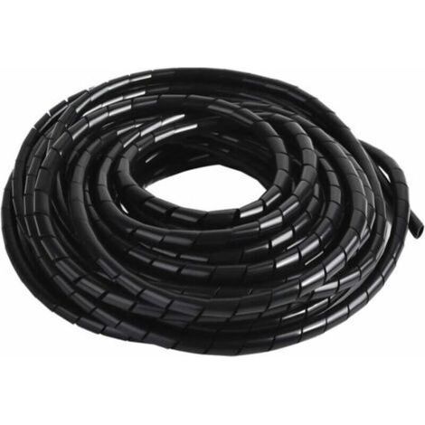 Passe-câbleCache Cable Spirale, 12m Gaine Cable Electrique Flexible Universel, Tube de Rangement pour Ranger ou Cacher les Câbles, Bricolage Protecteur de Câble pour Bureau à Domicile TV PC, Dia: 8mm, (1/5)