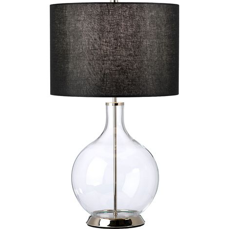 Elstead Orb Lampada da tavolo con paralume rotondo nichel lucido (1/4)