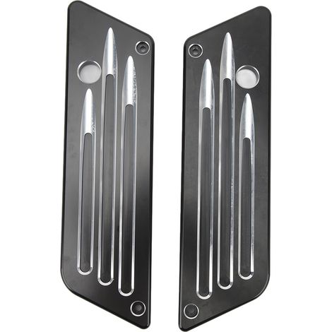 Lot de 2 caches de fermeture de sacoches (charnières et couvercles extérieurs) pour Touring Street Glide, Electra Glide et Road Glide (1993-2013), noir. (1/5)