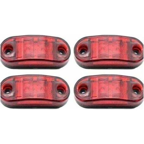 4 packs de feux de position latéraux à LED, 12-24V blanc rouge, feux d'avertissement -DOUble face, feux de stationnement de remorque de camion, feux de dégagement-