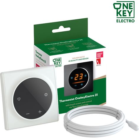 Thermostat, Régulateur de température OneKeyElectro 25 WIFI Tactile avec cadre Florence - blanc (1/5)