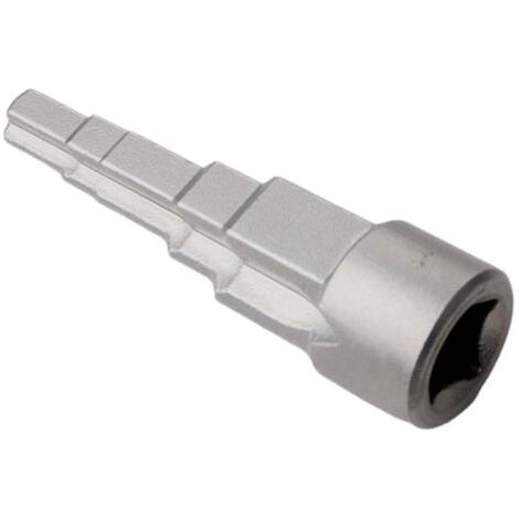 Clé de montage étagée, clé étagée universelle avec douille carrée de 1/2" pour appareils sanitaires et radiateurs Radiateur de chauffage à cliquet monté sur robinet Embout étagé (1/4)