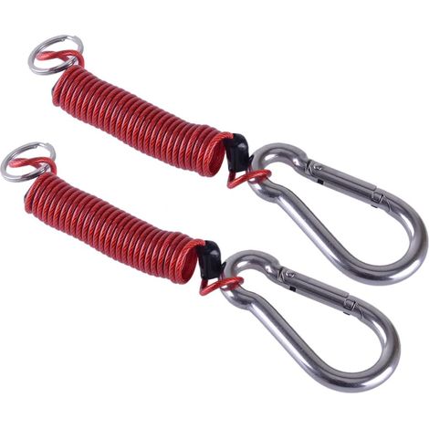 Dos cables de seguridad en espiral de repuesto, cables de freno, cables de resorte para autocaravanas (10x100 mm) (1/4)