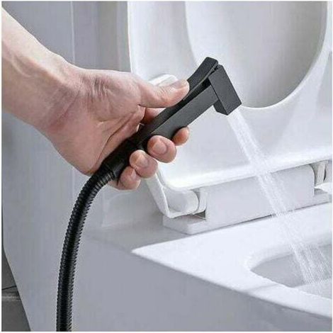 Kit Douchette WC Noir - Pulvérisateur de Bidet à Main en Laiton, Hygiène Personnelle