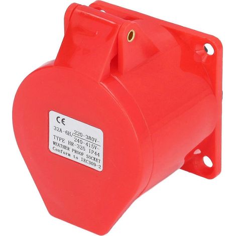 Industrielle Steckdose mit verdecktem Anschluss, Schutzart IP44, wasserdicht, 220–250 V/240–415 V