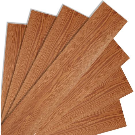 Randaco Sol PVC bois-Lames de sol PVC adhésives -Boite de 49 lames vinyle auto-adhésives - 7 m² - Chêne chaud classique