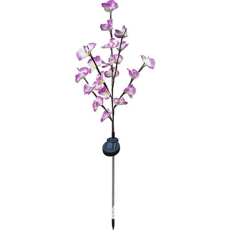 Lampe Solaire - Lampadaire Jardin Orchidée - Éclairage Extérieur Sans Fil - Résistant Aux Intempéries - 1 Pièce