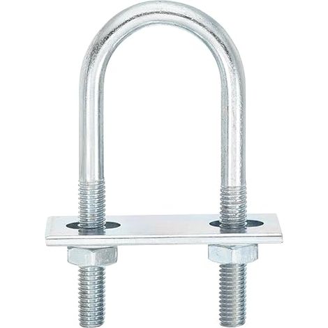 Boulons en U Ronds, 6 Ensembles de 31mm de Largeur Intérieure et 90mm de Longueur M8 en Acier au Carbone Zingué U Boulon de Serrage avec Écrous et Plaques, pour Remorque Bateau (1/5)