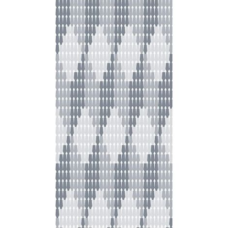 TrAdE Shop Traesio - Tenda Moschiera Con Piastrine Bicolore Bianco-grigia In Pvc 120x230cm Tpl71 017346 - (1/5)