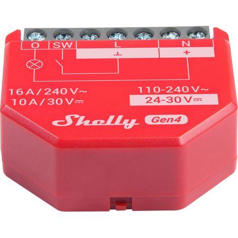 SHELLY Relais 1PM Gen4, 16 A, WLAN, Bluetooth, rot (1/5)