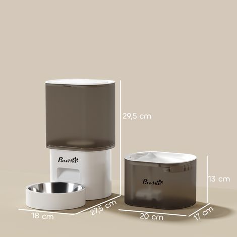 Distributeur de nourriture pour chats et chiens de 3 L avec contrôle par application, 1 à 10 repas par jour, filtres, lumière LED, fonctionnement sur secteur ou sur piles
