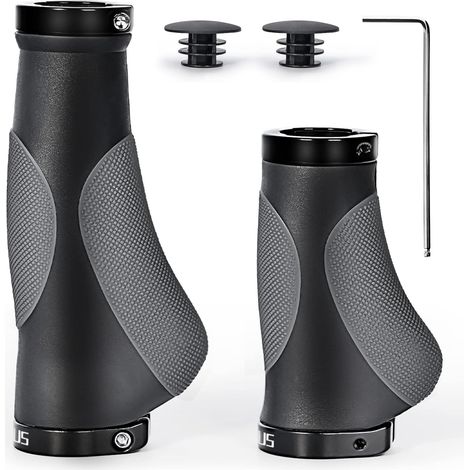Ergonomische Fahrradgriffe, Anti-Rutsch-Fahrradgriffe, Fahrradlenkergriffe mit Aluminiumschloss, für MTB/Mountainbike/Downhill/Klapprad/Urbanbike