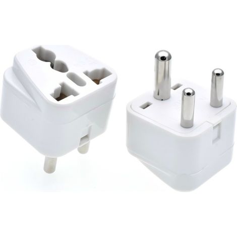 Adaptateur de prise de voyage de type M pour l'Afrique du Sud/l'Inde, avec mise à la terre sécurisée (0-10 A, 250 V). (1/5)