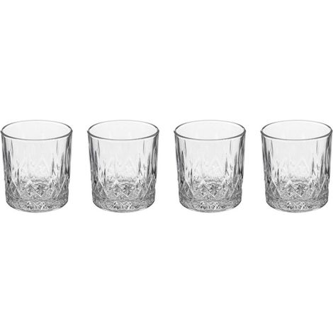 Lot de 4 verres à eau 24cl en verre transparent – Forme ronde – Passent au lave-vaisselle – Contact alimentaire – Secret De Gourmet (1/2)