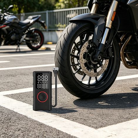 Tragbare Reifenfüllpumpe 150 PSI, Digitales LED-Display, 5 Modi, Kompaktes Design, Ideal für Auto, Fahrrad, Bälle (1/5)