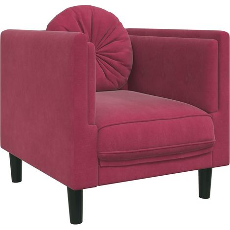 Fauteuil de Salon,Chaise,Fauteuil avec coussin rouge bordeaux velours CFW769318 (1/5)