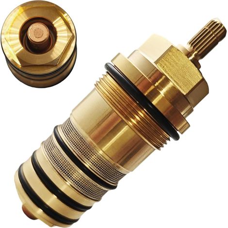 94282000 - Unité de contrôle de température en laiton - Cartouche de douche thermostatique en laiton - 3/4" - Compatible avec les douches Hansgrohe Ecostat - Thermostat de baignoire à 2 et 3 trous