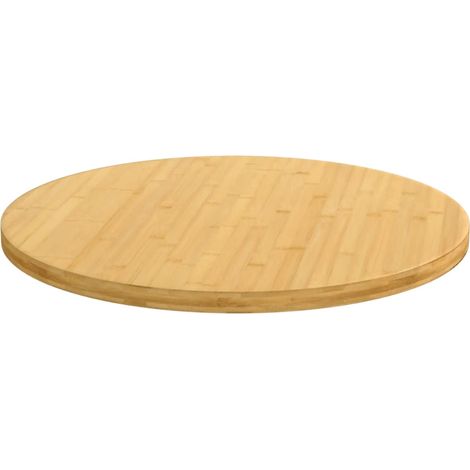 Plateau de table rond pour table basse et meuble d'appoint bambou verni Ø 90 x 2,5 cm (1/4)