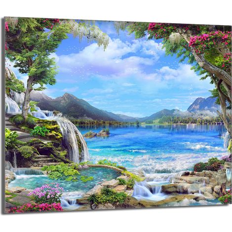 Placa protectora de vidrio para estufa 60x52 Montañas (1/5)
