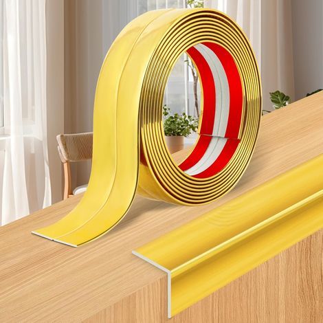 Bleosan – Baguette d’angle PVC dorée 2cm×6m – Moulure autocollante souple pour carrelage et plafond – Protection des bords – Installation facile (1/5)