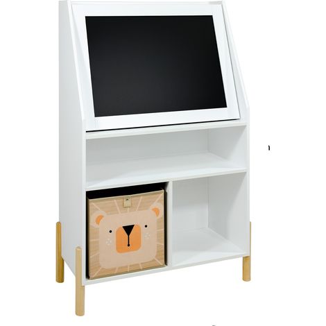 Mobiletto per bambini con lavagna Mobili Rebecca Elio 105x65,5x30 MDF Pino Bianco (1/5)