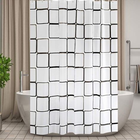 Sollbry Rideau de Douche Résistant aux Moisissures pour Salle de Bain, Grand Rideau Douche, Carré, Rideau Salle de Bain, Imperméable,200x200 cm (1/5)