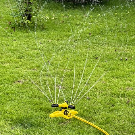 Arroseur automatique rotatif 360° pour jardin pelouse connectable embouts UE/US plastique jaune vert diamètre 5-10m (1/5)