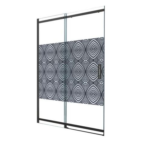 ONDEE ZEN - Porte de douche UIMI - Coulissante - Finition Noir mat - 120x210cm