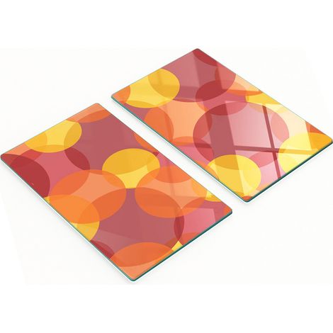 Taglieri da cucina decorativi in vetro, con cerchi colorati, 2x30x52 cm (1/5)