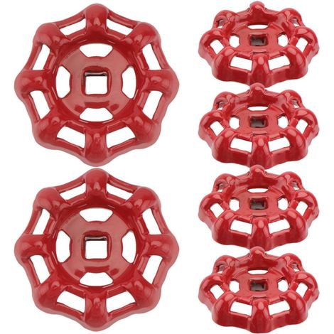 6 Pièces Poignée de Roue Rouge pour Vanne (1/5)