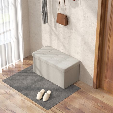 Repos rangement banc pliant 84 l rembourré coffre linge synthétique 76x38x38 cm