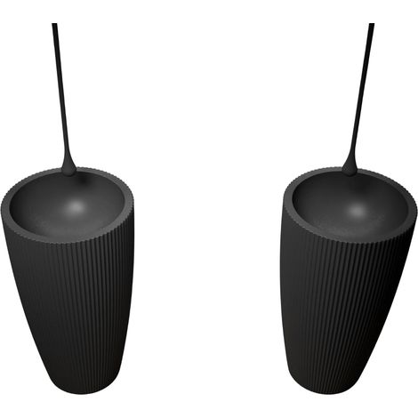 BERNSTEIN - TWZ316 lavabo totem in fusione minerale - 50x50x90cm - Nero opaco Nero opaco