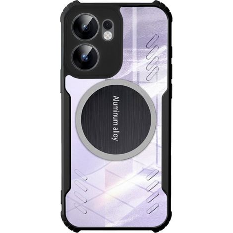 Funda para Oppo Reno 13F / Oppo Reno 13FS, con placa magnética, transparente / negra (1/5)