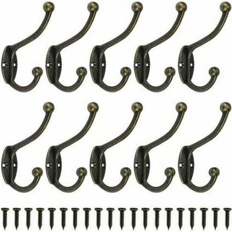 Crochets porte-serviettes pour salle de bain et cuisine toilettes cuisine chambre porte antique tenture murale bronze porte crochets 10 pièces (1/4)