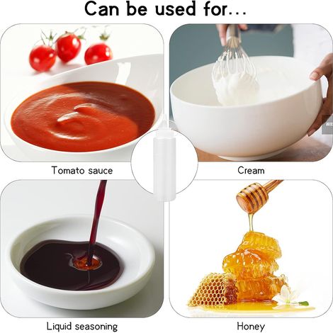 2 Pcs Bouteille à Condiments, 8 oz Bouteille de Sauce, 250MLPresser Les Bouteilles, Flacon Souple en Plastique pour la Peinture, la Cuisson, Le Ketchup, l'huile d'olive (Transparent) (1/5)