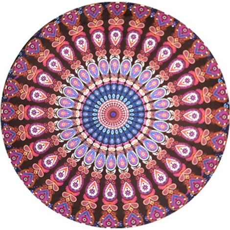 Tapis de plage rond imprimé, couverture de pique-nique jetable, tapisserie décorative pour extérieur (1/5)