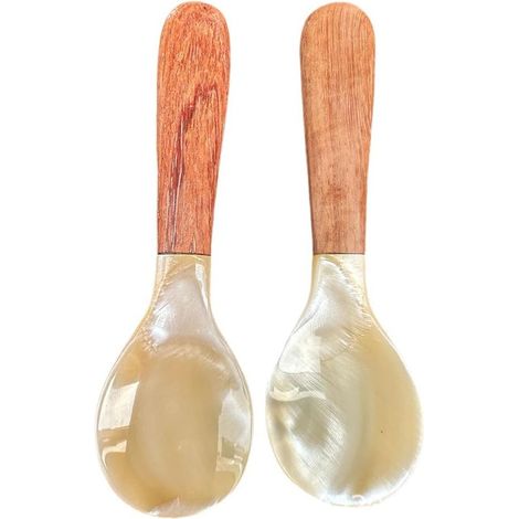 Cuillère À Caviar - Lot De 2 Ou 4 - Nacre Naturelle - Résistante Et Polyvalente - Pour Maison Et Restaurant - 10 Cm Ou 16 Cm (1/5)