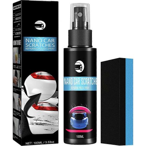 Kit de réparation universel pour rayures de voiture (100 ml) : spray de polissage, éponge et produit anti-rayures. (1/3)