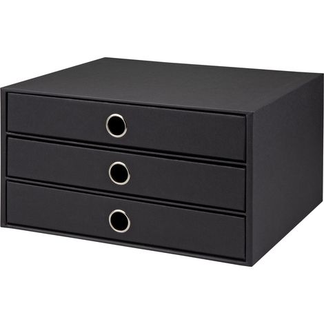 Petit meuble de rangement 3 tiroirs pour documents A4 Noir (1/5)