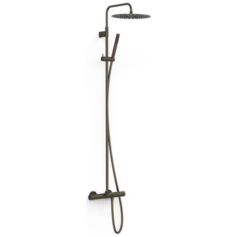 Ensemble de robinet thermostatique mural à 3 voies pour baignoire et douche Noir bronze - TRES 19031212KMB