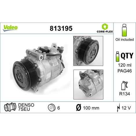 Compresseur, climatisation Valeo 813195 MERCEDES-BENZ 0002309111 0012300011