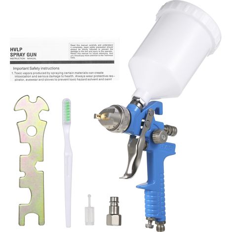 Irovami Pistolet peinture HVLP 1.7mm – 600ml, alimentation gravité – Idéal pour maison, auto, meubles (1/5)
