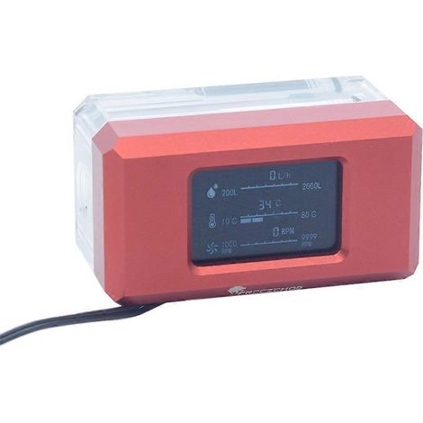 Freezemod Digitales Thermometer für Wasserkühlsysteme, Durchfluss- und Temperaturmesser VA LCD-Durchflussmesser Flüssigkeitskühlungsthermometer R(R ) (1/5)