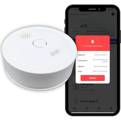 Accessoires Maison connectée Detecteur de fumee connecte Easy Wi-FI + Bluetooth Blanc (1/5)