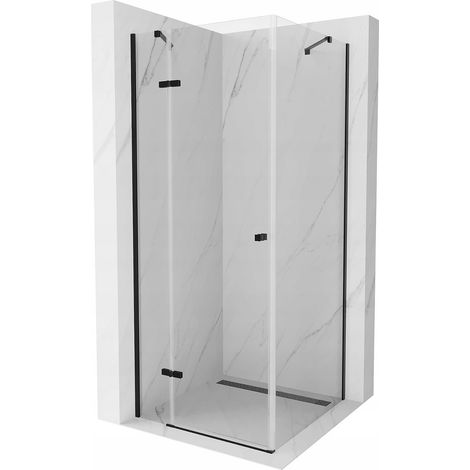 Cabine de douche battante Mexen Roma 70 x 70 cm, transparente, noire - 854-070-070-70-00 (1/5)